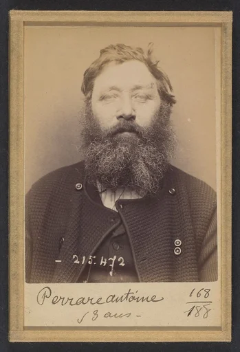 Perrare. Antoine. 53 ans, né à St Diaur (Rhône). Mécanicien. Anarchiste. 10/3/94.