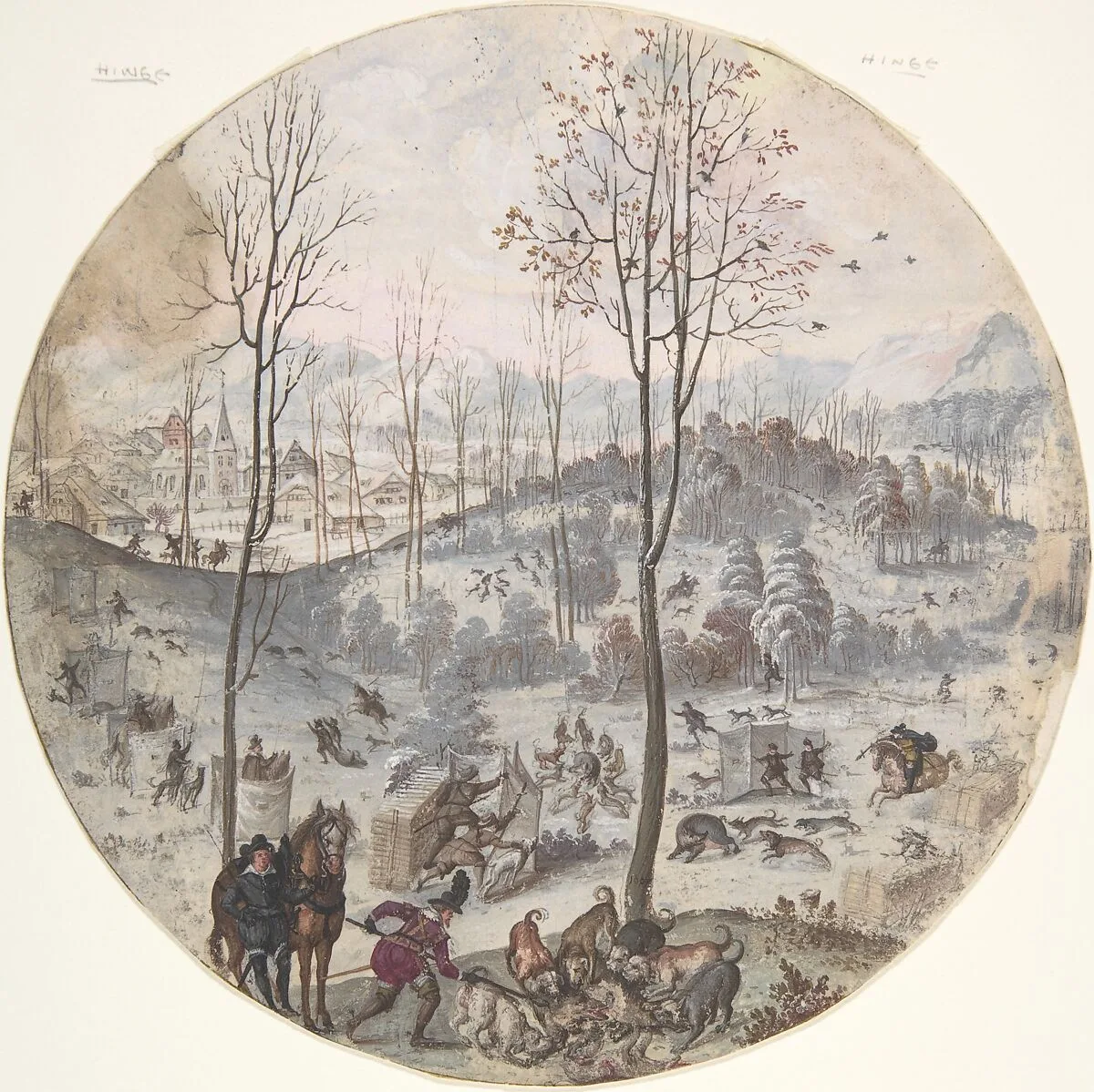 A Boar Hunt — Anonymous, Flemish, 17th century