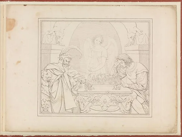 Die Schachspieler - Les joueurs d'échecs - The Chess Players — Moritz Retzsch|Carl Borromäus von Miltiz|Ernst Fleischer|Alfred Launder