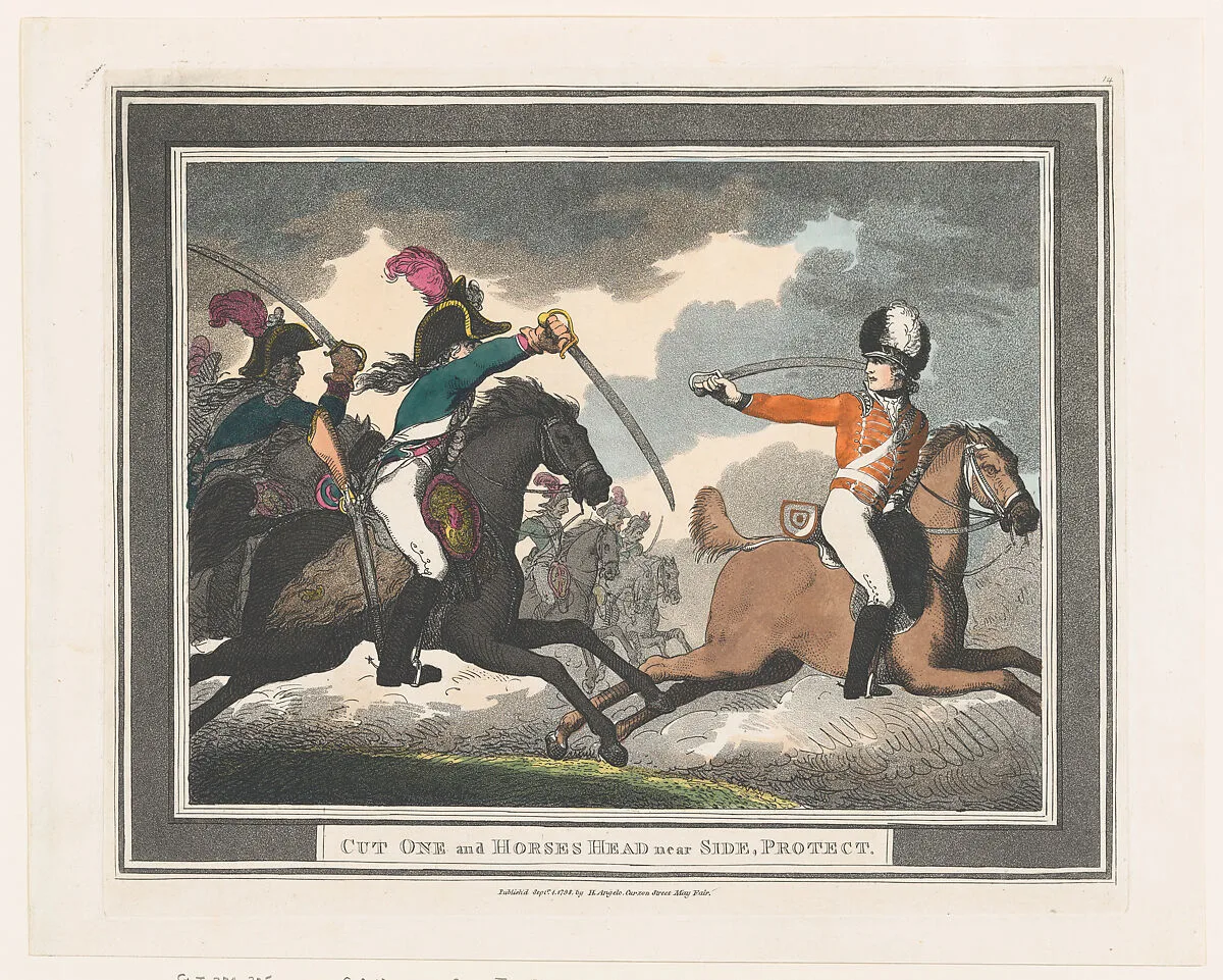 Cut One and Horses Head near Side, Protect — Henry Angelo|Thomas Rowlandson