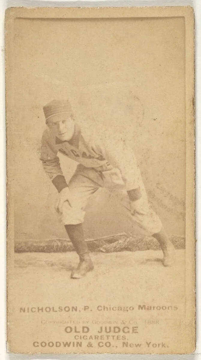 Nicholson, Pitcher, Chicago, from the Old Judge series (N172) for Old Judge Cigarettes — Goodwin & Company