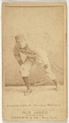 Nicholson, Pitcher, Chicago, from the Old Judge series (N172) for Old Judge Cigarettes