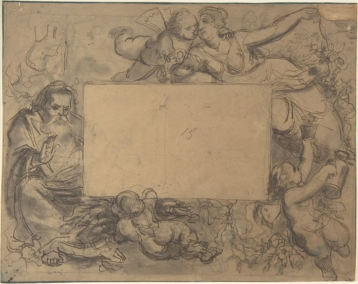 Design for a Frame of a Ceiling — Anonymous, Italian, 19th century