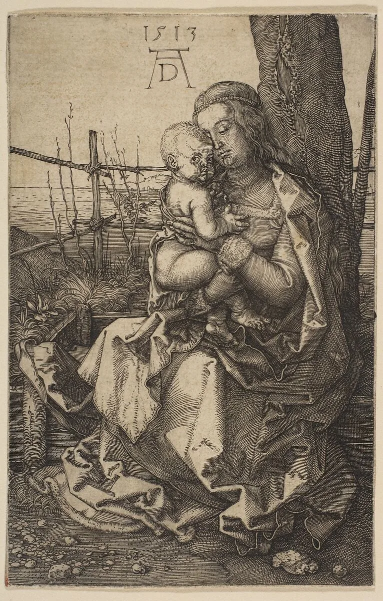 Virgin and Child Seated by a Tree — Albrecht Dürer
