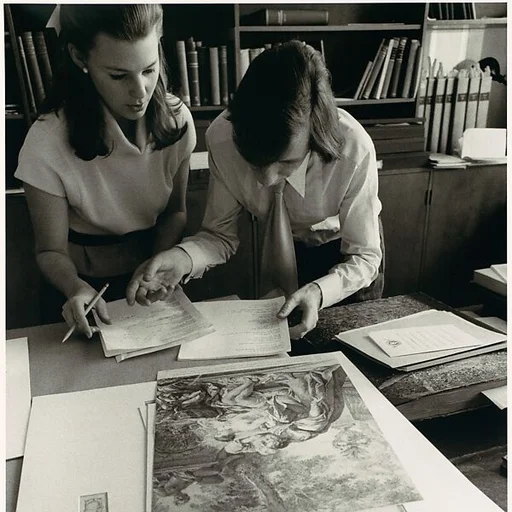 [John McKendry and Assistant in Office]