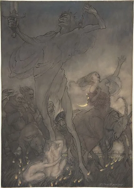 Illustration for "Till Eulenspiegel" — Arthur Rackham