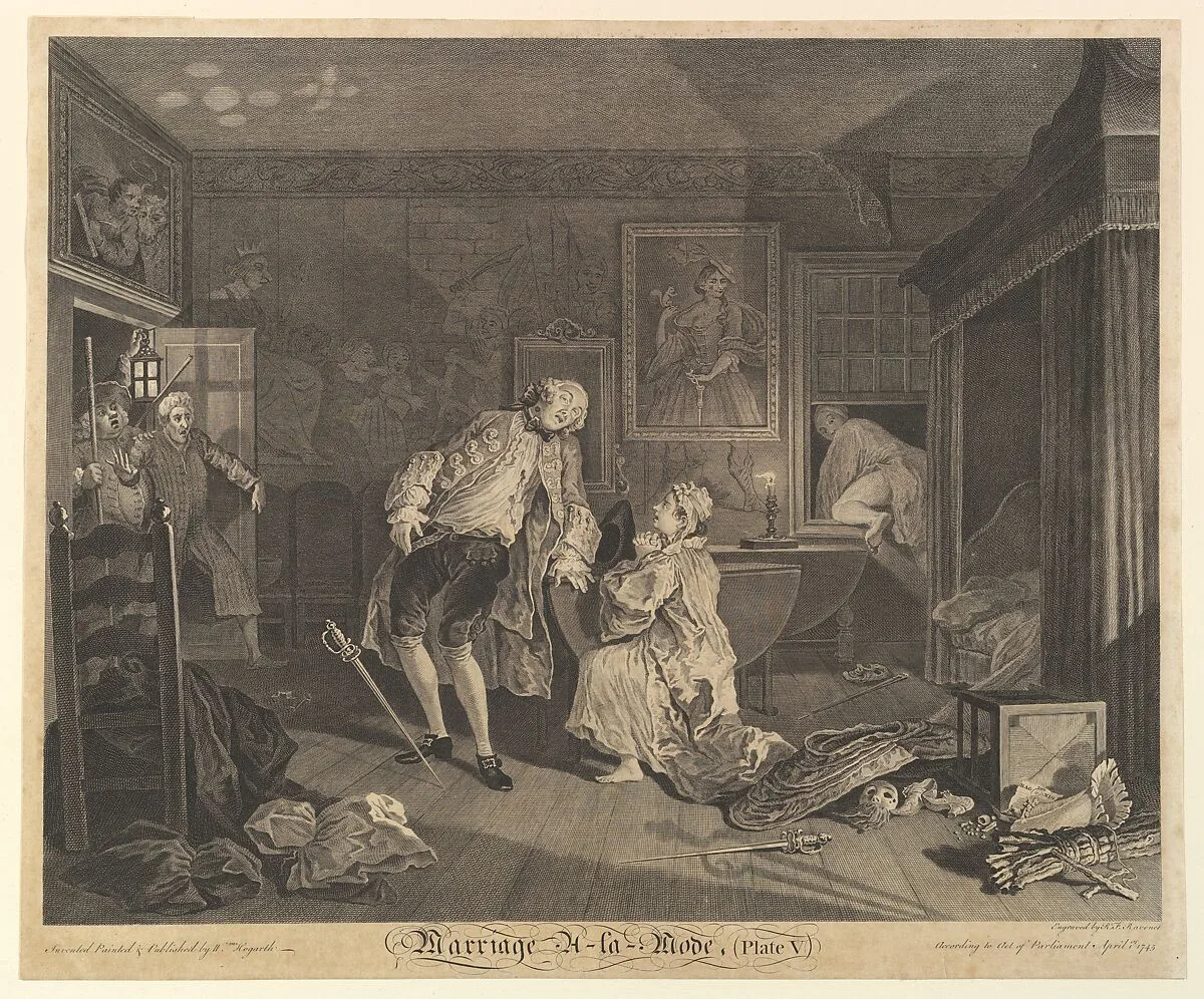 Marriage A-la-Mode, Plate V — Simon Francis Ravenet, the elder|William Hogarth