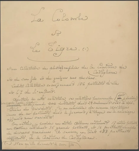 La Colombe et Le Tigre.  Ma collection de photographies de la Comtesse de Castiglione