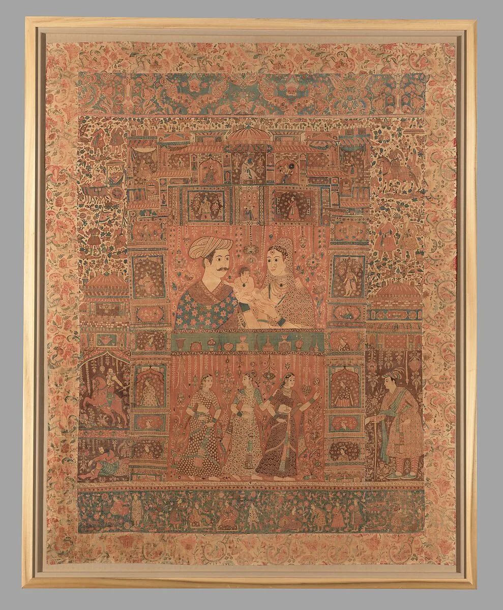 Kalamkari Hanging with Figures in an Architectural Setting — Unknown