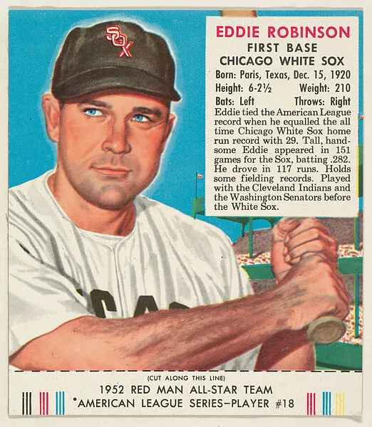 Eddie Robinson, from the Red Man All-Star Team series (T232), issued by Red Man Chewing Tobacco — Red Man Chewing Tobacco