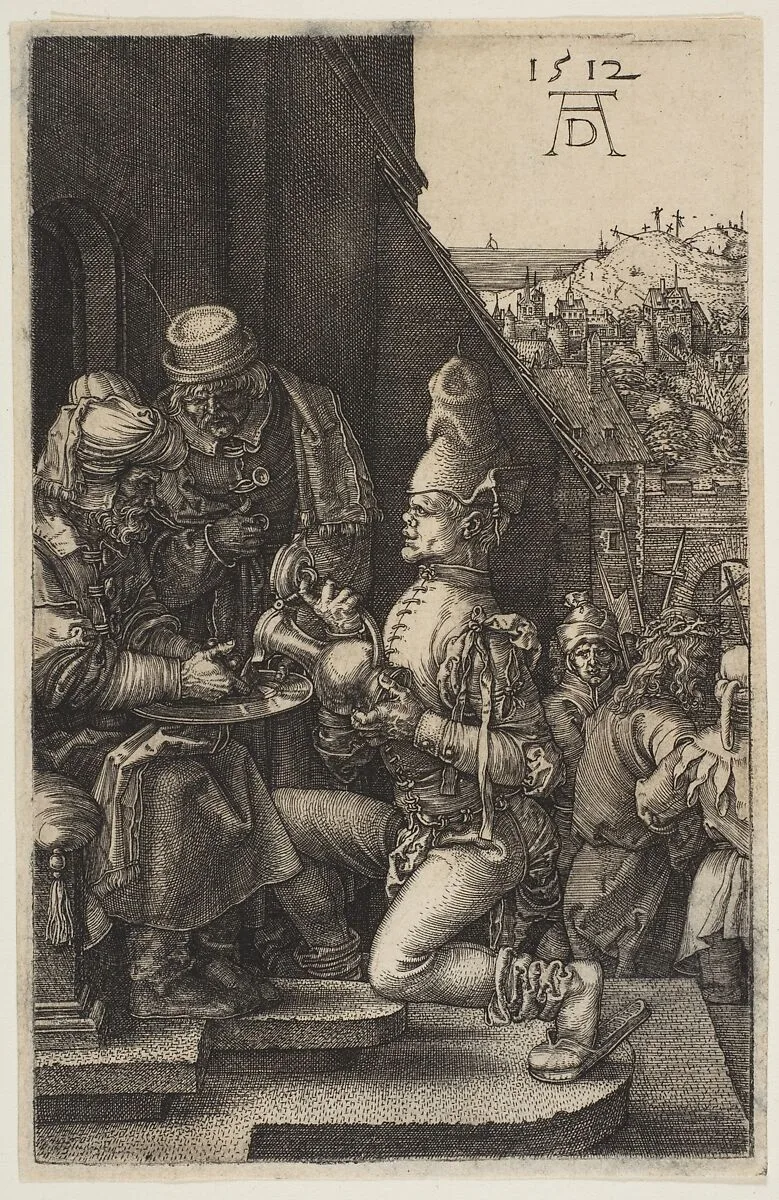 Pilate Washing His Hands, from "The Passion" — Albrecht Dürer