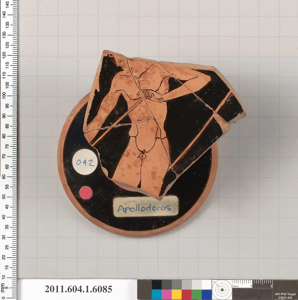 Terracotta fragment of a kylix (drinking cup) — Apollodoros