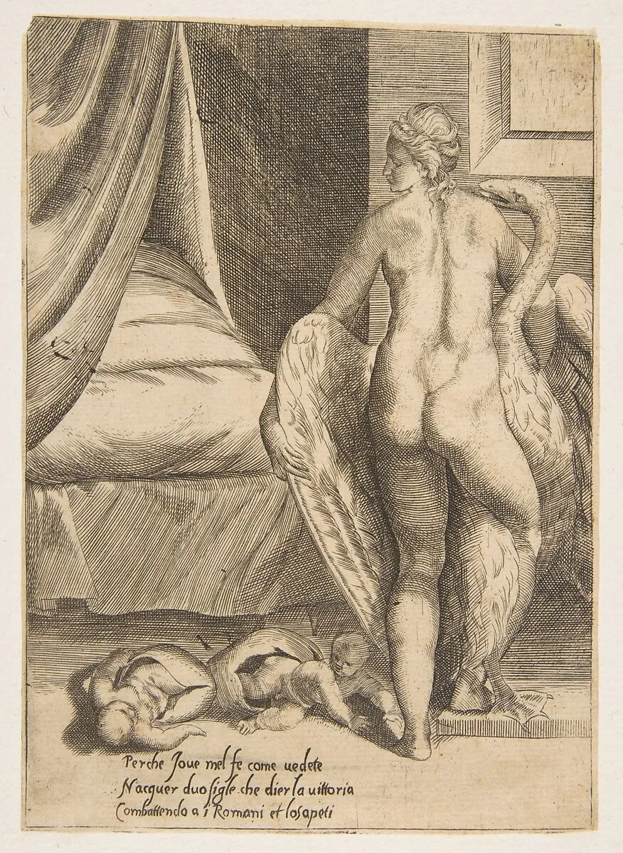 Leda and the Swan, from 'The Loves of the Gods' — Giulio Bonasone