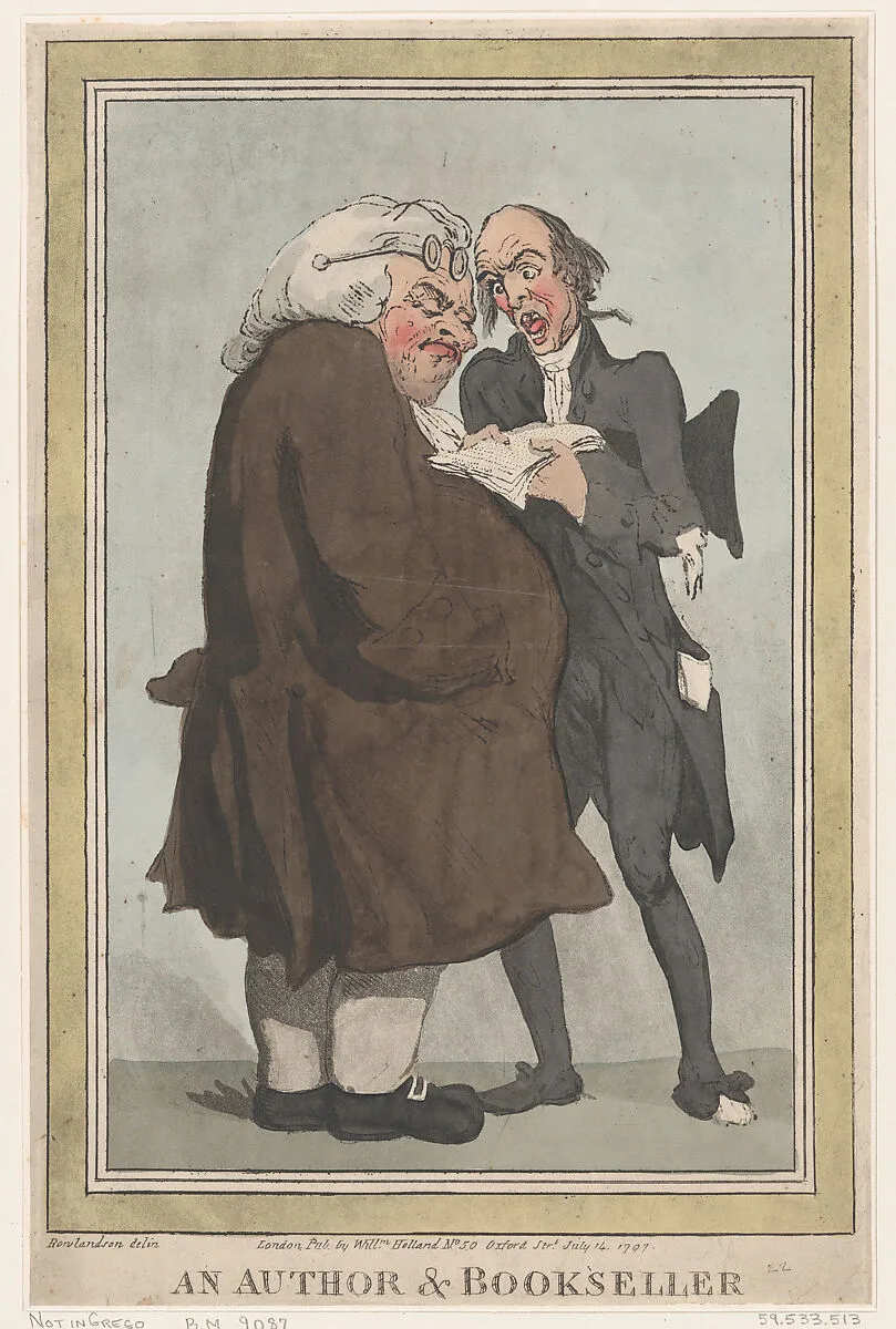 An Author & Bookseller — Thomas Rowlandson|S. W. Fores