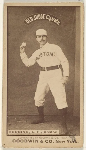Horning, Left Field, Boston, from the Old Judge series (N172) for Old Judge Cigarettes