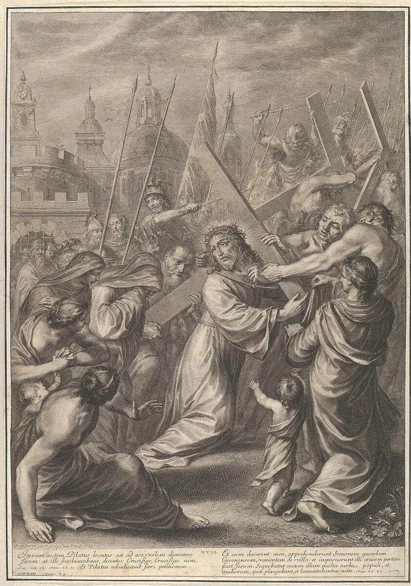Christ Carrying the Cross, from The Passion of Christ, plate 17 — Grégoire Huret
