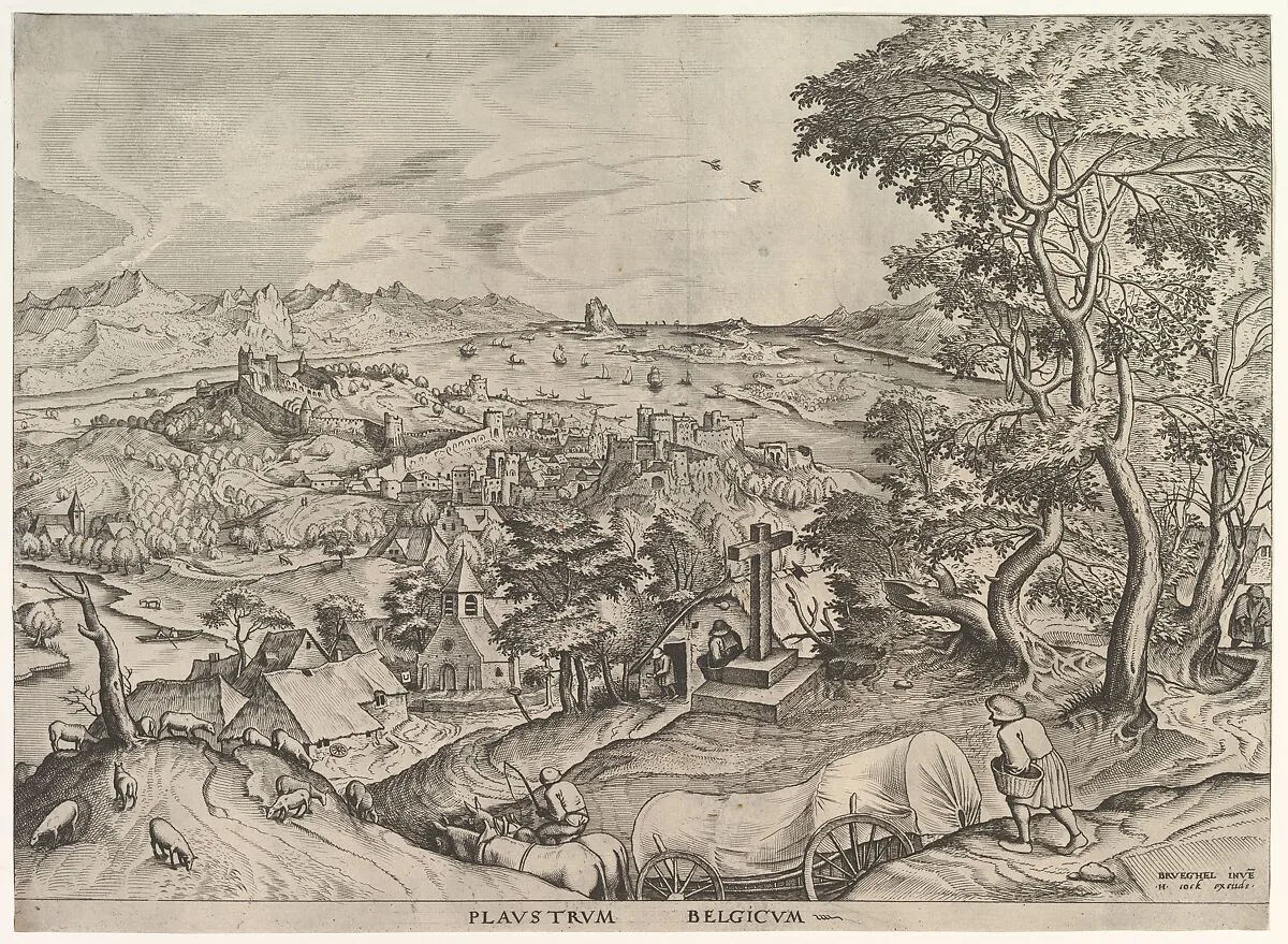 The Belgian Wagon (Plaustrum Belgicum) from The Large Landscapes — Pieter Bruegel the Elder|Johannes van Doetecum I|Lucas van Doetecum|Hieronymus Cock