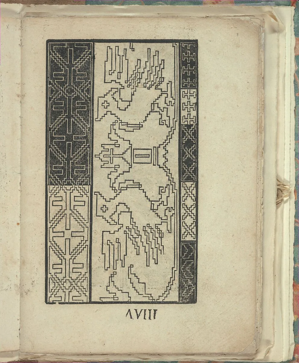 Opera Nova Universali intitulata Corona di racammi, page 8 (recto) — Giovanni Andrea Vavassore