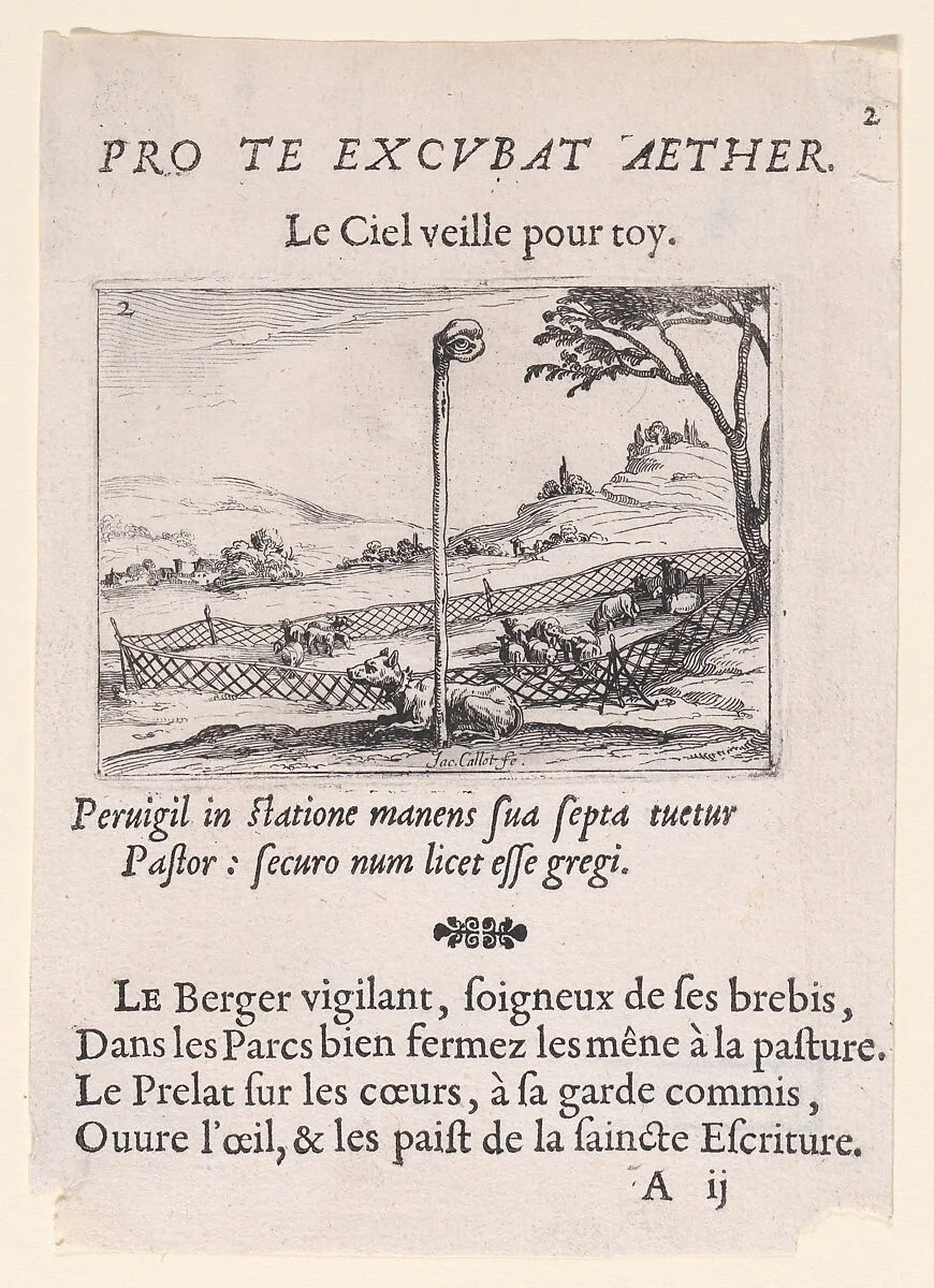 L'Oeil Vigilant (The Vigilant Eye), from Lux Claustri ou La Lumière du Cloitre (The Light of the Cloisters), plate 2 — Jacques Callot|François Langlois