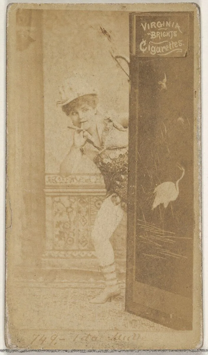 Card 749, Ida Mulle, from the Actors and Actresses series (N45, Type 2) for Virginia Brights Cigarettes — Allen & Ginter