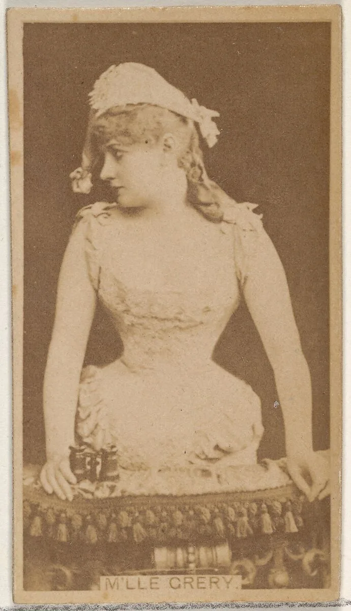 M'lle Grery, from the Actors and Actresses series (N45, Type 8) for Virginia Brights Cigarettes — Allen & Ginter