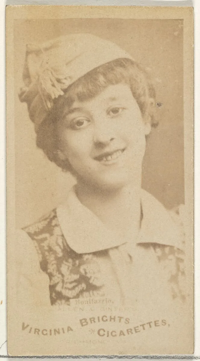 Bonifazzio, from the Actors and Actresses series (N45, Type 1) for Virginia Brights Cigarettes — Allen & Ginter