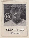 Oscar Judd, Pitcher, from an unknown series of Baseball trade cards (W500) — Unknown