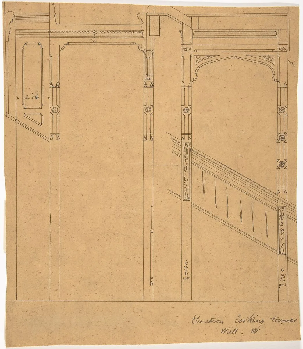 Elevation of Staircase Wall — Anonymous, British, 19th century