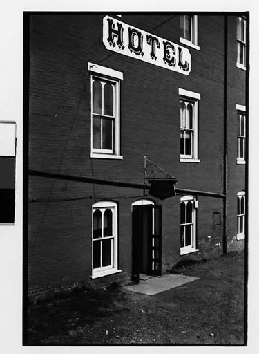 [Two 35mm Film Frames: Hotel Façade, Probably Millerton, New York]
