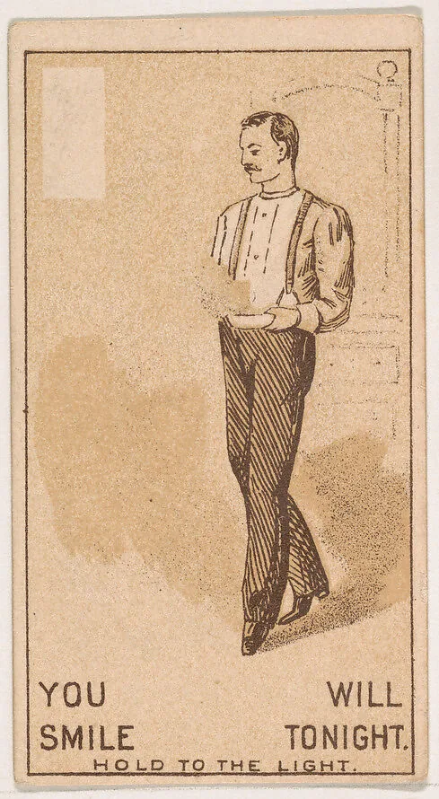 You Will Smile Tonight, from the Magic Changing Cards series (N223) issued by Kinney Tobacco Company — Kinney Brothers Tobacco Company