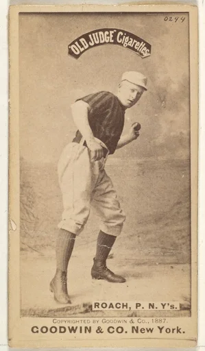 John F. Roach, Pitcher, New York, from the Old Judge series (N172) for Old Judge Cigarettes