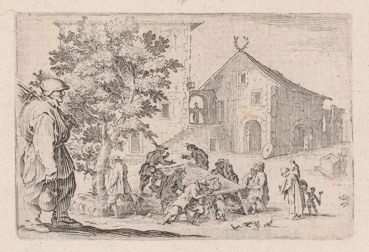 L'Auberge (The Inn), from Les Caprices Series B, The Nancy Set — Jacques Callot|Lorenzo de' Medici