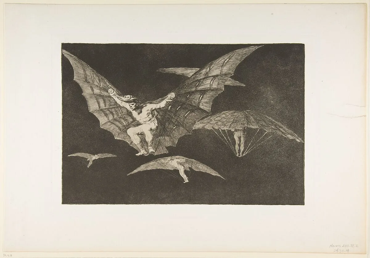 'A Way of Flying' from the 'Disparates' (Follies / Irrationalities) — Goya (Francisco de Goya y Lucientes)