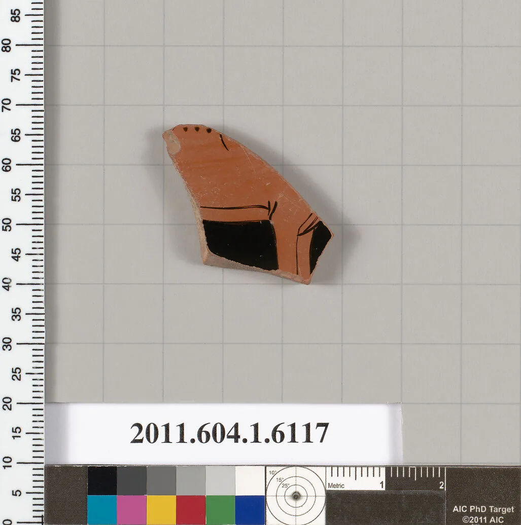 Terracotta fragment of a kylix (drinking cup) — Unknown