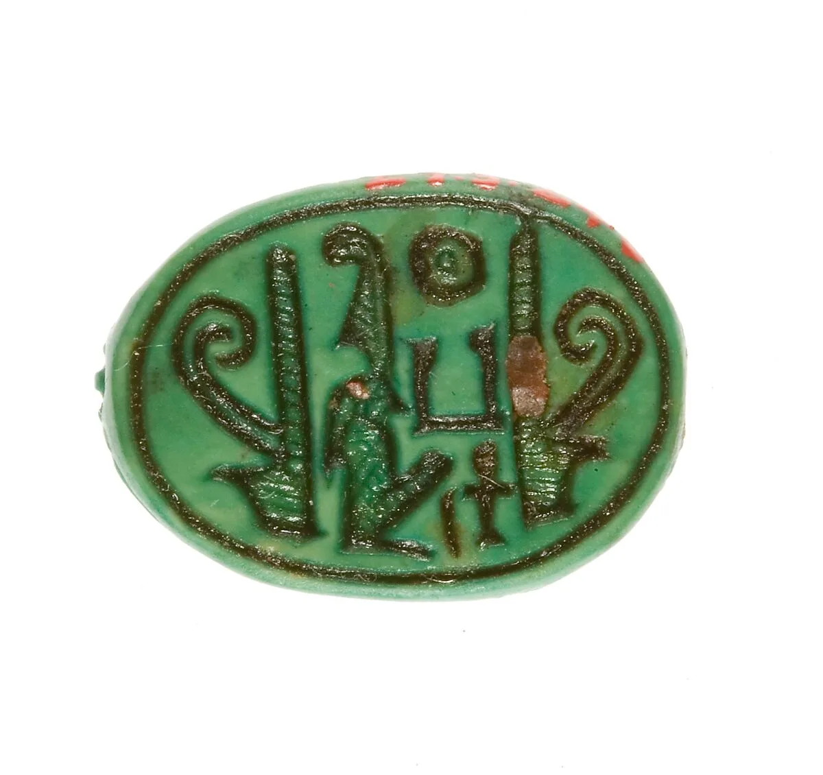 Scarab Inscribed for the Perfect God Maatkare (Hatshepsut), Flanked by Two Red Crowns — Unknown