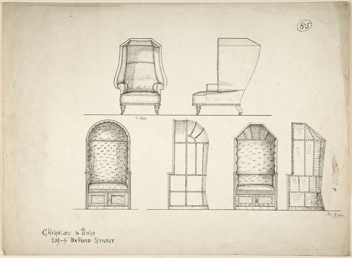 Designs for Chair and Window Seats — Charles Hindley and Sons