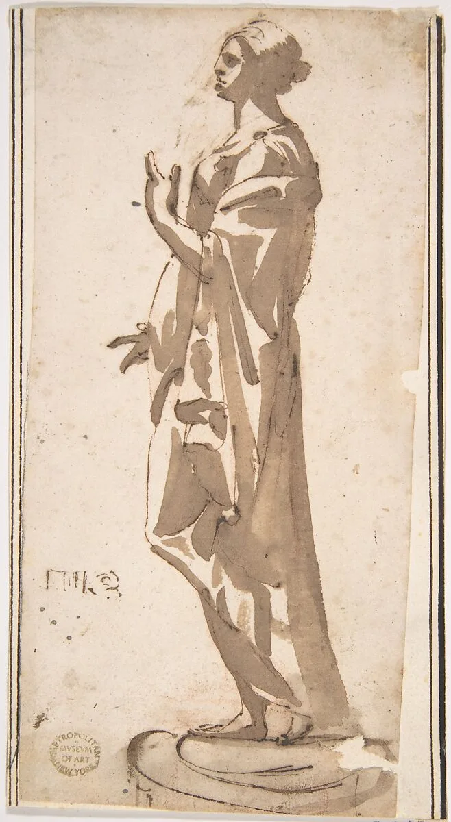 Statue of a Draped Female Figure — Anonymous, Italian, 17th century