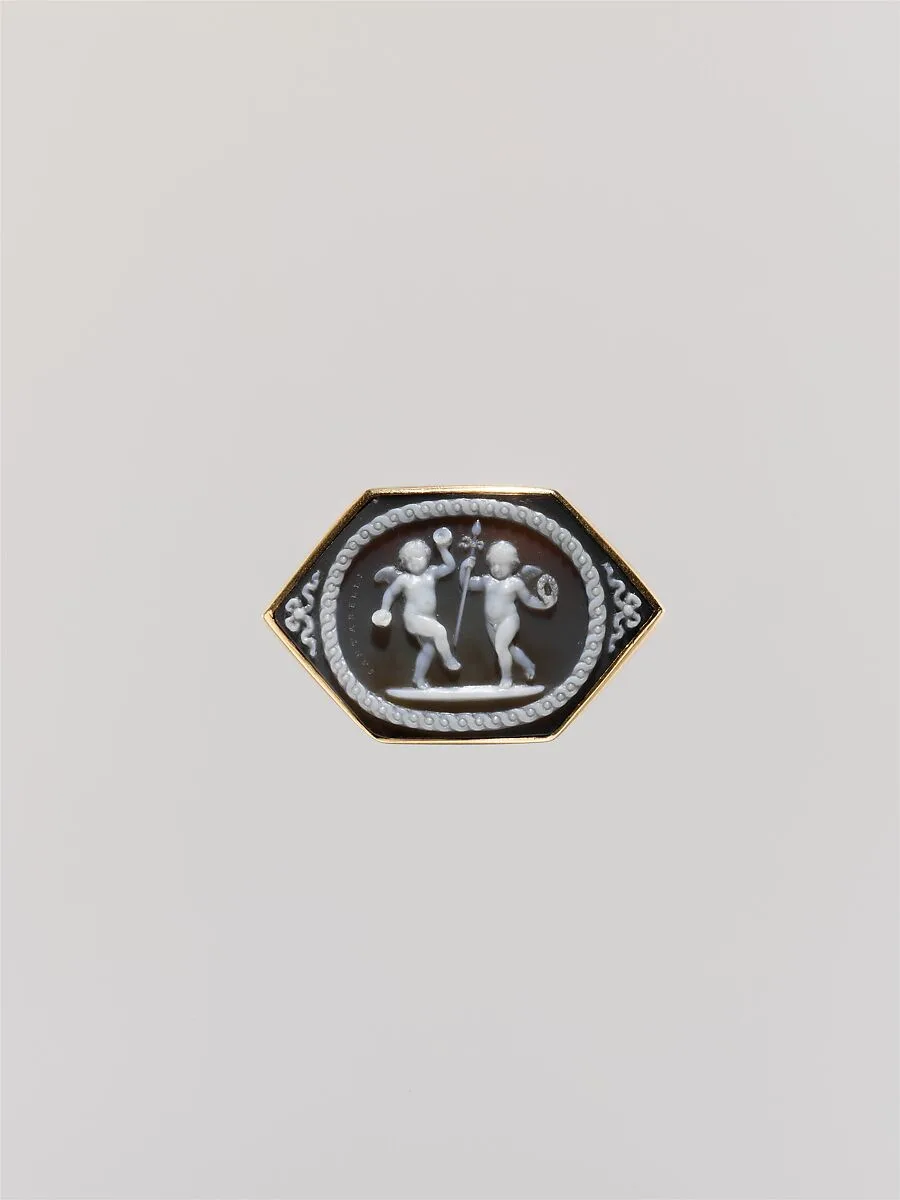 Dancing Amorini with Bacchic symbols — Giovanni Antonio Santarelli