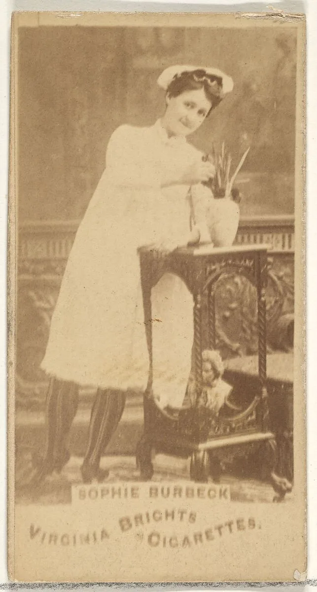Sophie Burbeck, from the Actors and Actresses series (N45, Type 1) for Virginia Brights Cigarettes — Allen & Ginter