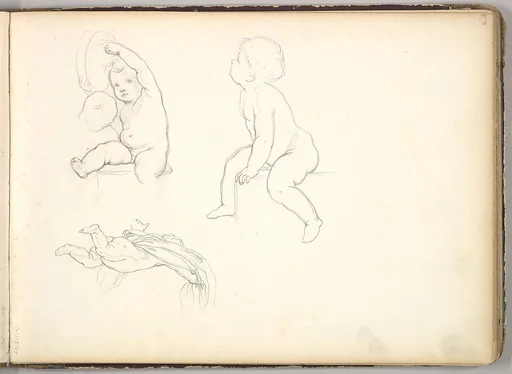 Three Children (in Sketch Book With Drawings on Twenty-six Leaves)