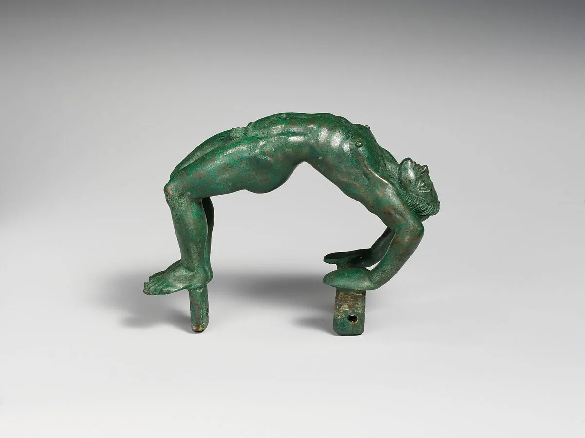 Bronze handle from a cista (toiletries box) — Unknown