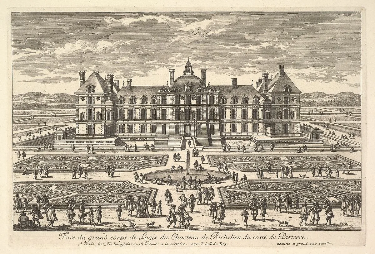 Face du grand corps de Logis du Château de Richelieu du côté du Parterre — Adam Perelle