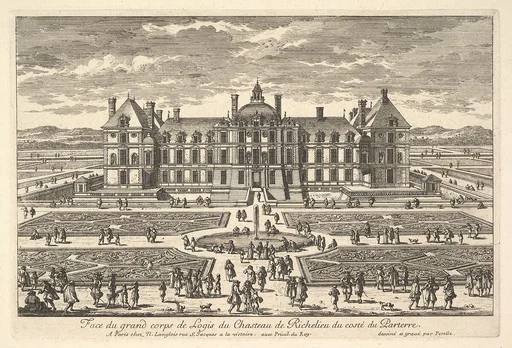 Face du grand corps de Logis du Château de Richelieu du côté du Parterre
