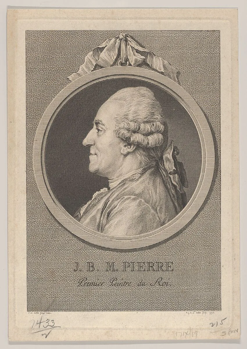 Portrait of Jean-Baptiste-Marie Pierre — Augustin de Saint-Aubin|Charles Nicolas Cochin II