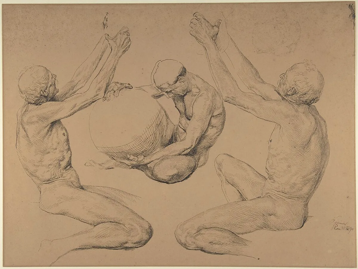 Sheet of studies for "Ex Libris Victor Graf von Rex" — Otto Greiner