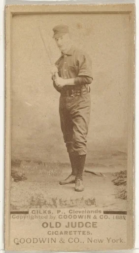 Robert James "Bob" Gilks, Pitcher, Cleveland, from the Old Judge series (N172) for Old Judge Cigarettes
