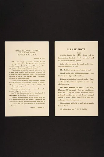 Introduction to a Set of Advertising Cards, by Charles Rohlfs