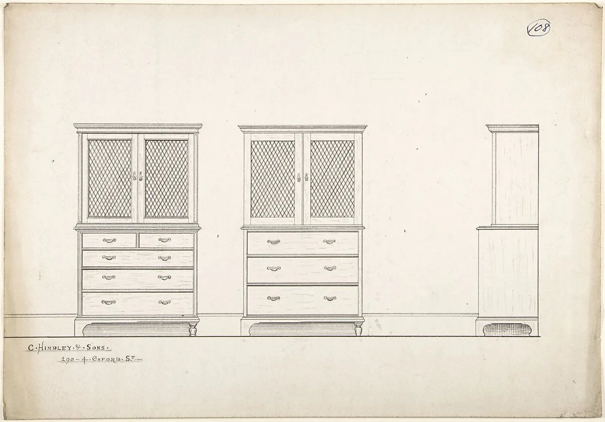 Front and Side Views of Breakfronts — Charles Hindley and Sons