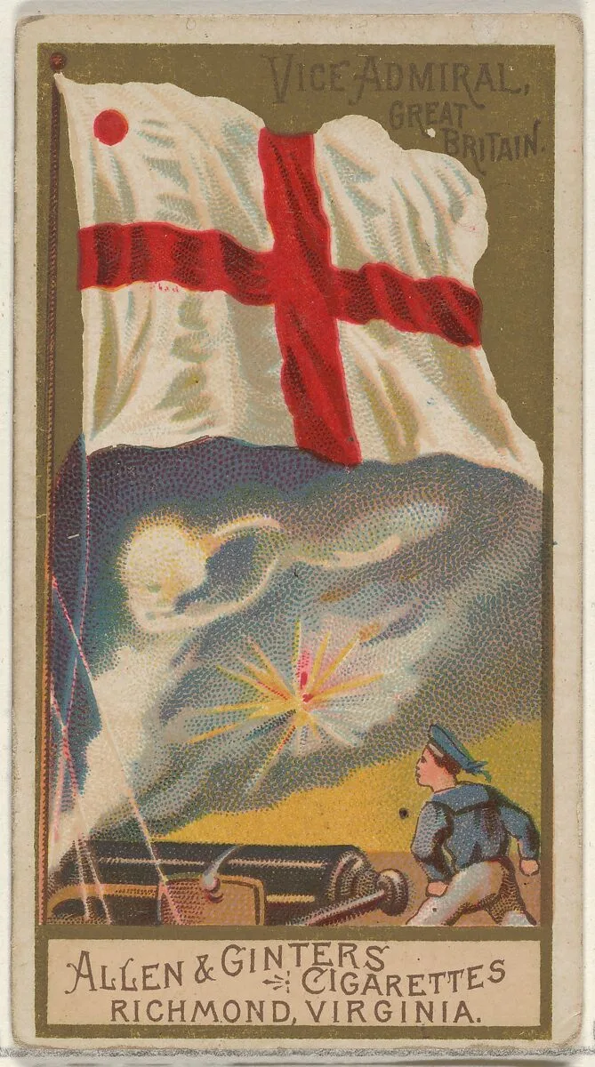 Vice-Admiral, Great Britain, from the Naval Flags series (N17) for Allen & Ginter Cigarettes Brands — Allen & Ginter