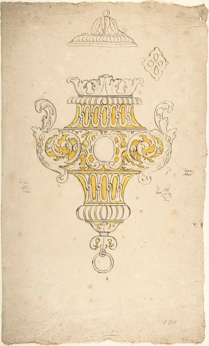 Design for Hanging Vase or Lamp — Anonymous, Italian, Bolognese 18th century artist